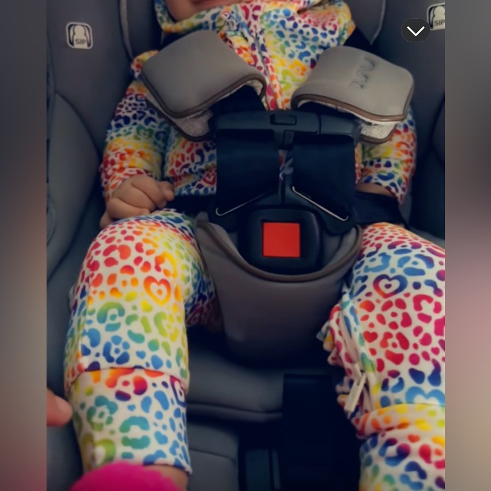 Posh Peanut Lisa Frank I Love Rainbow Leopard Hooded Romper 3-6 month Rare